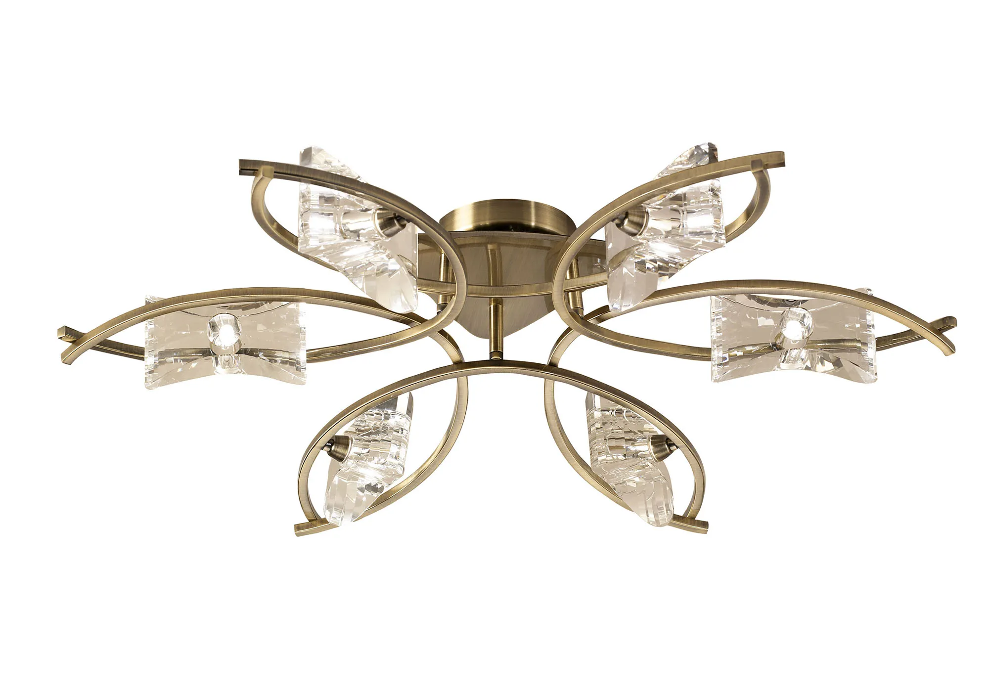 M0886AB  Kromo AB Crystal Ceiling Flush 6 Light